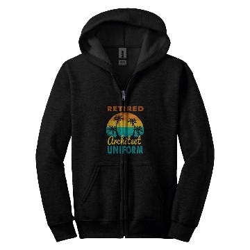 Discover Retired Architect Uniform Tropical Island Retirement Zip Hoodies