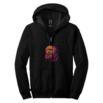 Discover Mountain Biking Synthwave Zip Hoodies