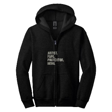Discover Protector Hero Artist Papa Art Dad Profession Superhero Zip Hoodies