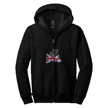 Discover Union Jack Flag Dog Affenpinscher Zip Hoodies