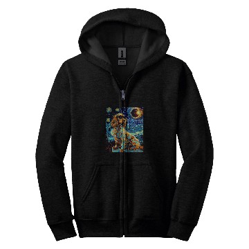 Discover Total Solar Eclipse Welsh Springer Spaniel Dog Zip Hoodies