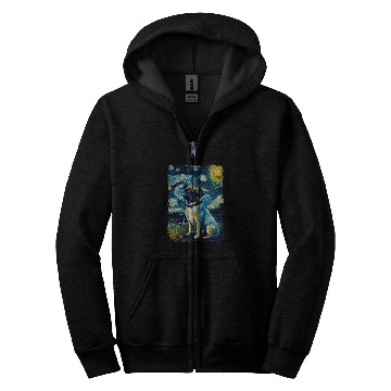 Discover Pug Starry Night Zip Hoodies