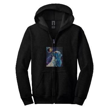 Discover Total Solar Eclipse Great Pyrenees Dog Zip Hoodies
