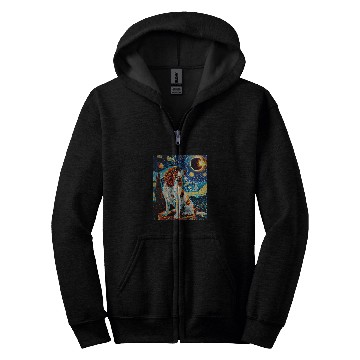 Discover Total Solar Eclipse Welsh Springer Spaniel Dog 4 Zip Hoodies