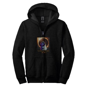 Discover Total Eclipse 4 08 24 Great Pyrenees Dog With Glasses Zip Hoodies