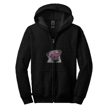 Discover Pug Dog Norway Flag Sunglasses Zip Hoodies