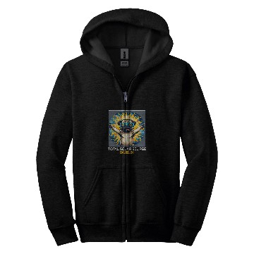 Discover Pug Dog Taking Selfie Solar Eclipse Zip Hoodies