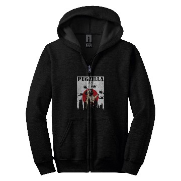 Discover Pug Funny Pug Owner Pugzilla Dog Lover Funny Zip Hoodies