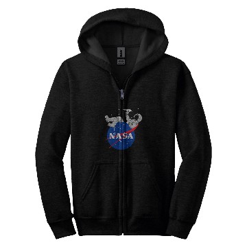 Discover NASA Astronaut play with paper plane Logo Zip Hoodies