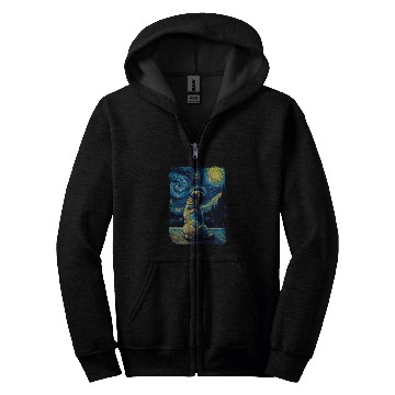 Discover Pug Starry Night 1 Zip Hoodies
