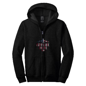 Discover Airport Pilot Passenger Plane Airplane Mode On Zip Hoodies