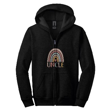 Discover Mens Boho Rainbow Border Retro Art Summer Boho Style Lover Uncle Zip Hoodies