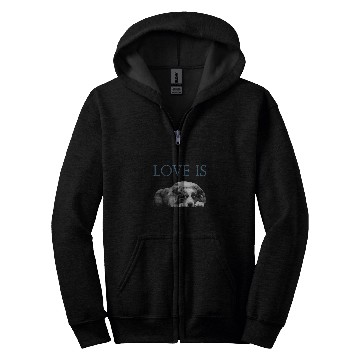 Discover Love Is Aussi Australian Shepherd Zip Hoodies