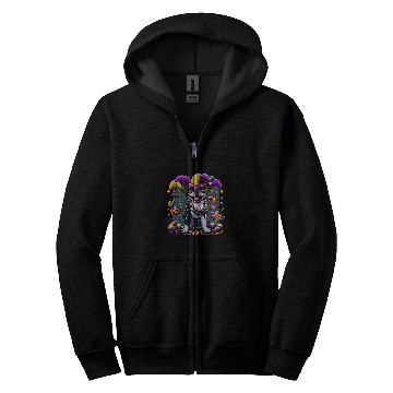 Discover Mardi Gras Boston Terrier Dog Zip Hoodies