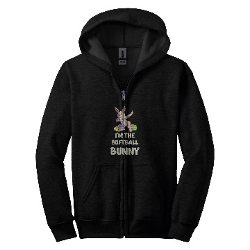 Discover Softball Bunny Matching Family Group Easter Party Zip Hoodies