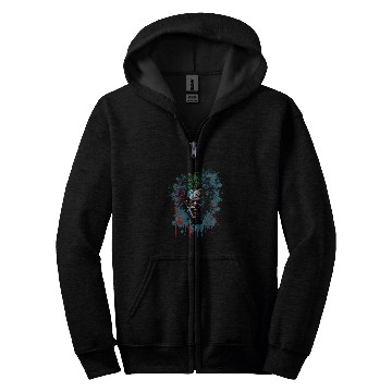 Discover Spooky Clown Zombie Zip Hoodies