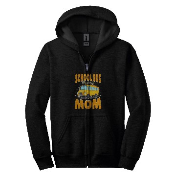 Discover Womens Yellow Shuttle School Bus Driving Mom Bus Driver Zip Hoodies