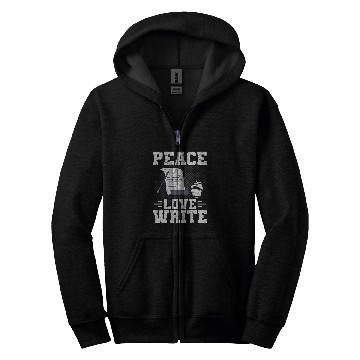 Discover Peace Love Write Writer Author Writing Zip Hoodies