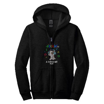 Discover Rockin to a Different Tune Autism Warrior 21 Zip Hoodies