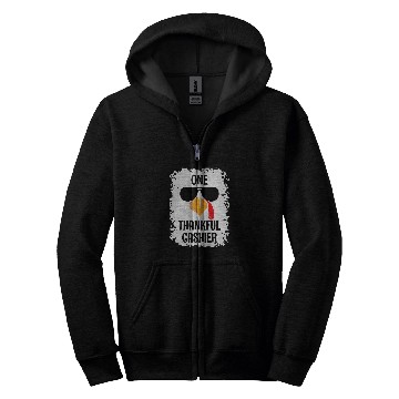 Discover One Thankful Cashier Thanksgiving 1 Zip Hoodies