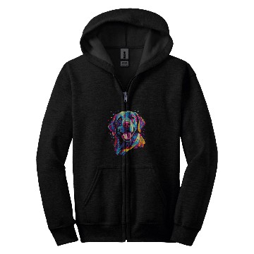 Discover Watercolor Colorful Labrador Lab Zip Hoodies
