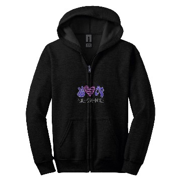 Discover Peace Love Dance Cute Ballet Dancing Saying Dancer Quote Zip Hoodies