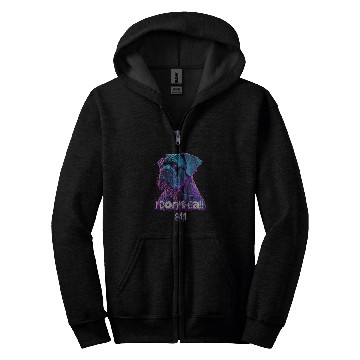 Discover Retro Futuristic Synthwave Cane Corso I Dont Call 911 Zip Hoodies