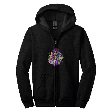 Discover Trippy Alien Hippie Hippie Artist Zip Hoodies