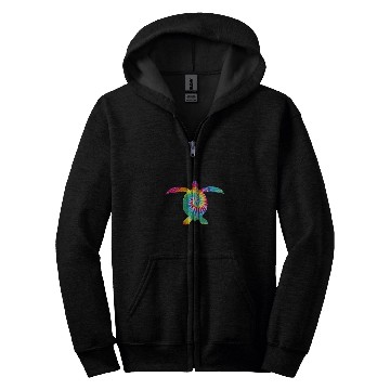 Discover Tie Dye Sea Turtle 2Diver Turtle Lovers Zip Hoodies
