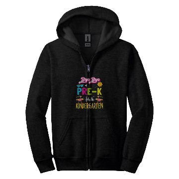 Discover Bye Bye Prek Hello Kindergarten Flamingo Back to School Zip Hoodies