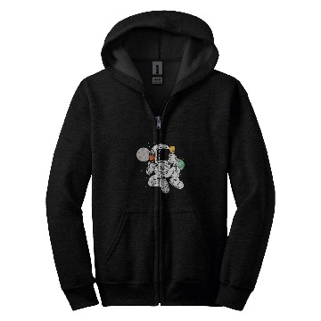 Discover Astronaut Space Cream Astronomer Or Scientist Zip Hoodies