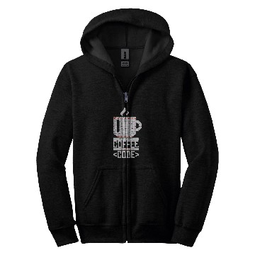Discover Binary Coding I Turn Coffee Into Code Programmer Binary Code Zip Hoodies