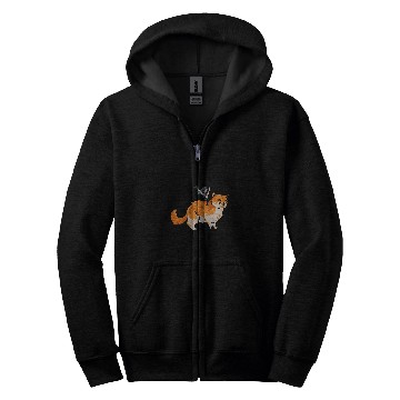 Discover Tabby Red Cat Pilot Riding Aviation Flight Crew Fantasy Zip Hoodies