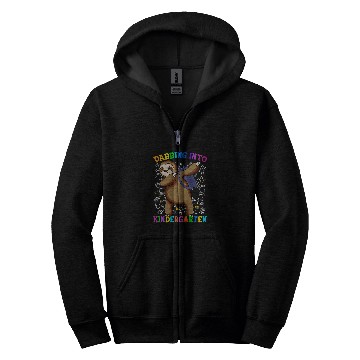 Discover Funny Sloth Into Kindergarten Student Back To School Zip Hoodies