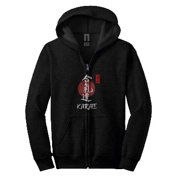 Discover Karate Japanese Calligraphy Martial Arts Group Design Zip Hoodies