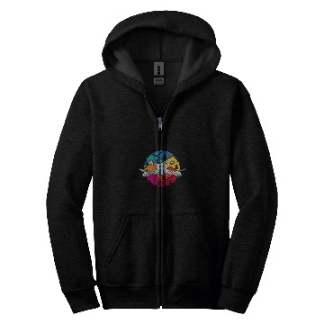 Discover Retro Quadcopter Art For Quadrotor Drone Pilot Zip Hoodies