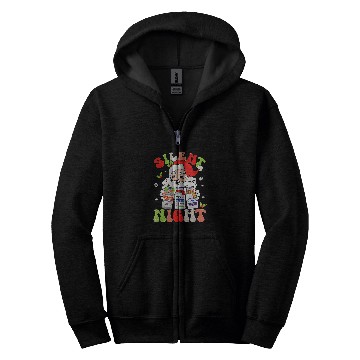 Discover Retro Silent Night ICU nurses Christmas Intensive Care Unit Zip Hoodies
