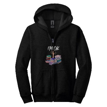 Discover Reading Books Librarian Reader Nerd Im Ok Teacher School 2 Zip Hoodies