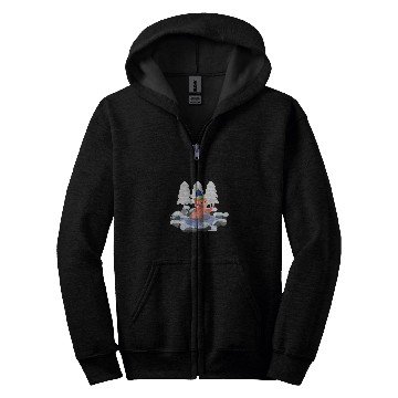 Discover Monkey Ice Bathing Winter Refreshing Bath Zip Hoodies