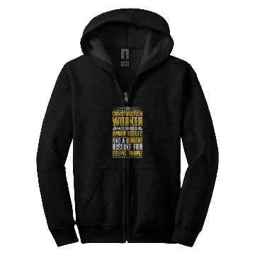 Discover Construction Site Anger Issues Construction Worker Zip Hoodies