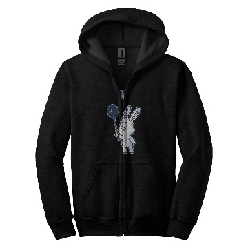 Discover Badminton and shuttlecock player rabbit Zip Hoodies