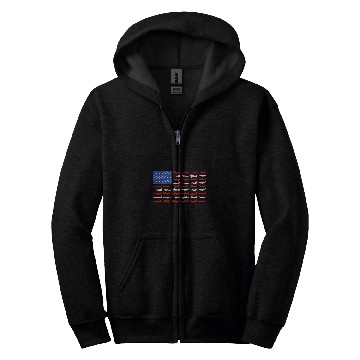 Discover Pilot Airplane American Flag Plane Aviation Zip Hoodies