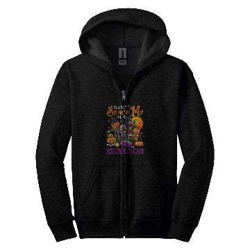 Discover Dont Scare Me Im A Substitute Teacher Halloween Pumpkin Zip Hoodies