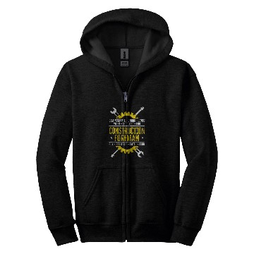 Discover Construction Excavator Job Foreman Construction Worker 1 Zip Hoodies