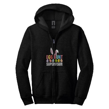 Discover Egg Hunt Supervisor Egg Hunting Party Mom Dad Family Easter 2 Zip Hoodies