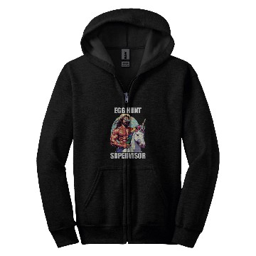 Discover Egg Hunt Supervisor Easter Egg Hunting Party Funny Mom Dad Zip Hoodies