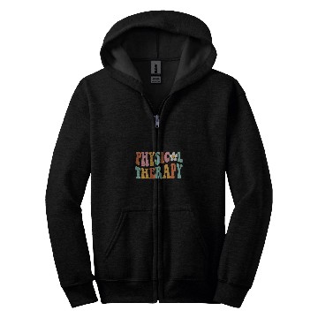 Discover Retro Groovy Physical Therapy Physical Therapist PT Month Zip Hoodies