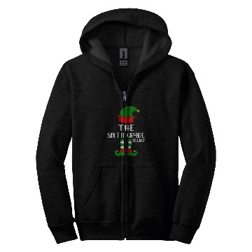 Discover Funny xmass Lighting Christmas The Sixth Grade Squad Elf Zip Hoodies