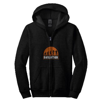 Discover Pilot Funny Human Evolution Gift for Men Zip Hoodies