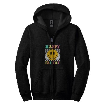 Discover Happy FriYay Funny Teacher Friday Weekend School Zip Hoodies